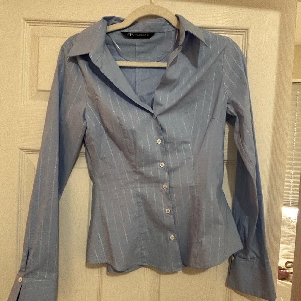 Zara Blue Women's Button-Up Shirt